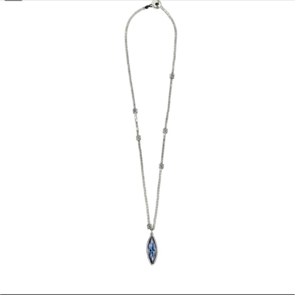 Silver Multi Strand Necklace W/ Gray Crystals - UNO de 50 main image 1